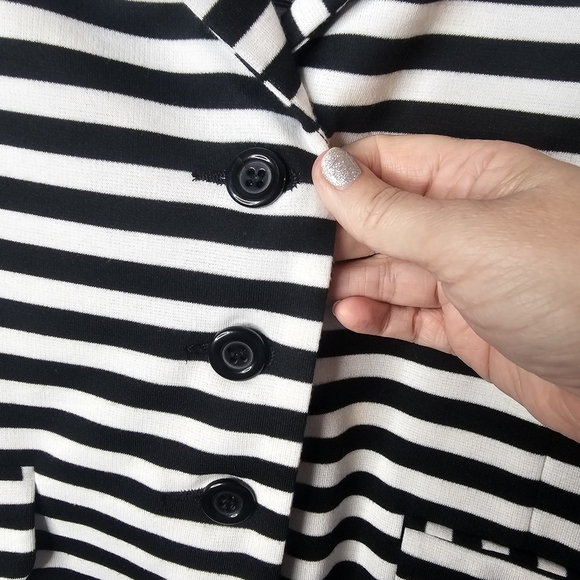 SOHO Apparel Jersey Knit Blazer Womens XL Striped 3/4 Sleeve Ladies Jacket - Picture 5 of 11